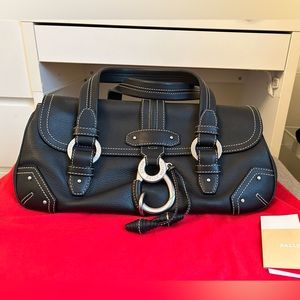 Mint Condition Authentic Bally Leather Satchel in black